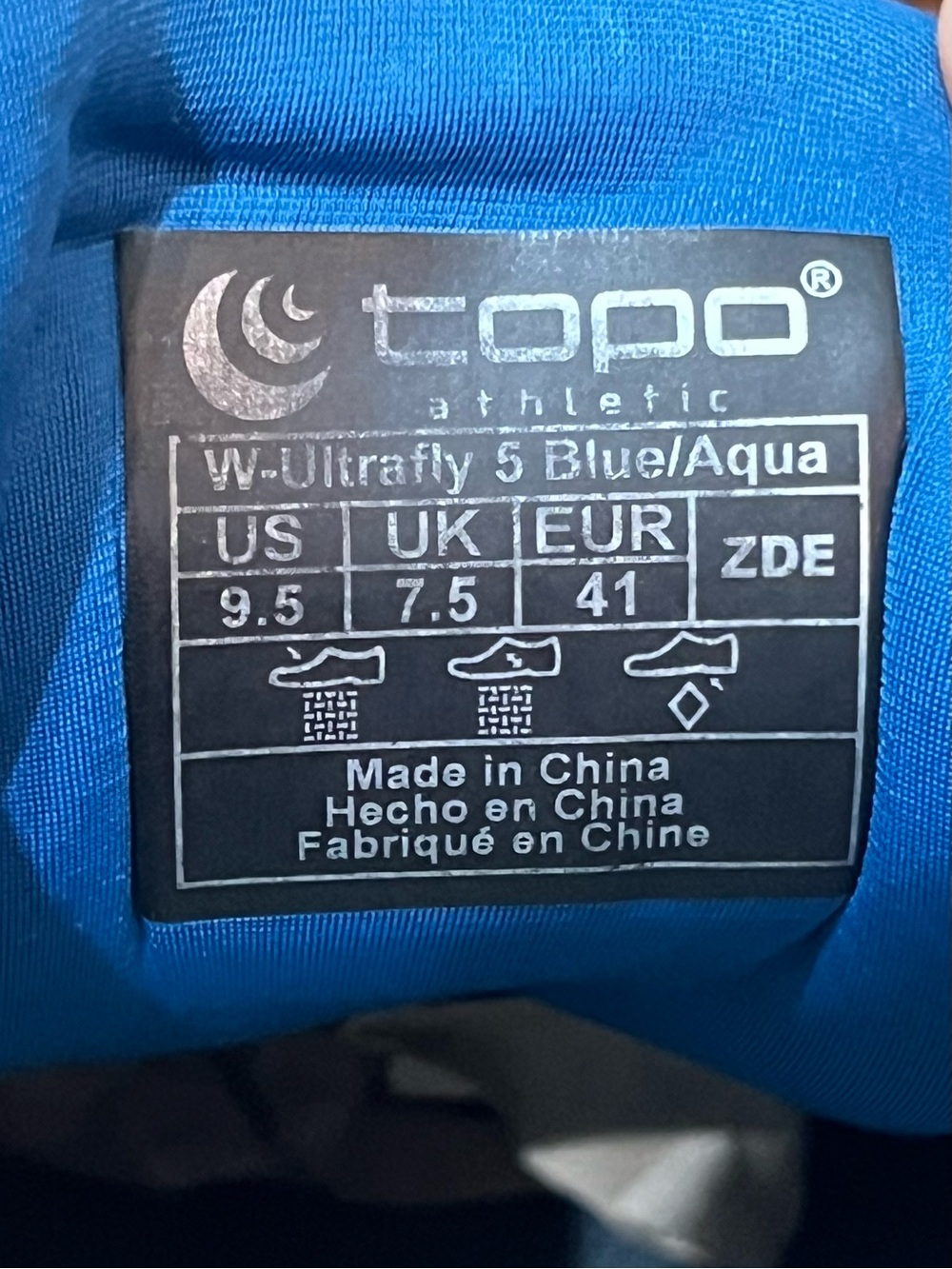 Topo Athletic Women’s Ultrafly 5 Sz 9.5 Blue/Aqua Running/Walking Stability Shoe - Picture 7 of 9